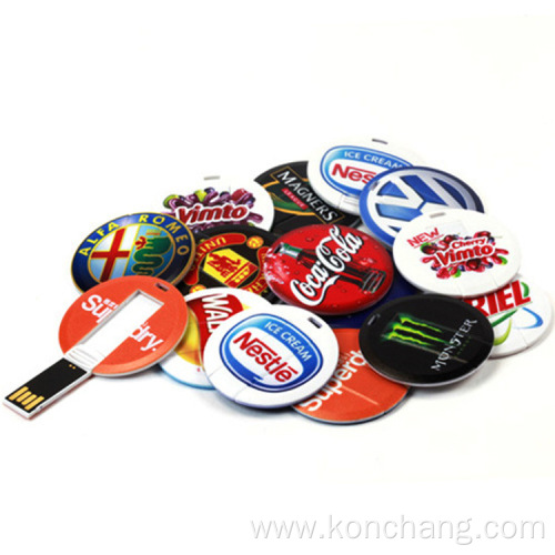 Round Card USB Flash Drive Customized